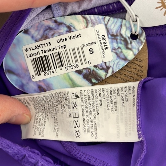 PrAna NWT Swimsuit Tankini Top Halter Neck Purple Small - Picture 10 of 11